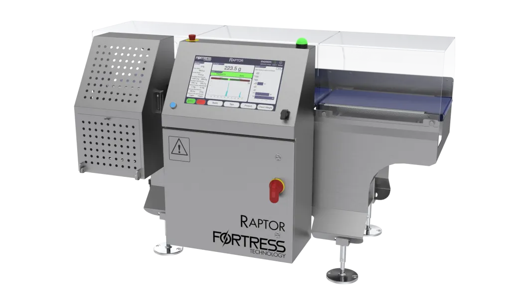 Raptor-Checkweigher with large touch display, cover and reject bin